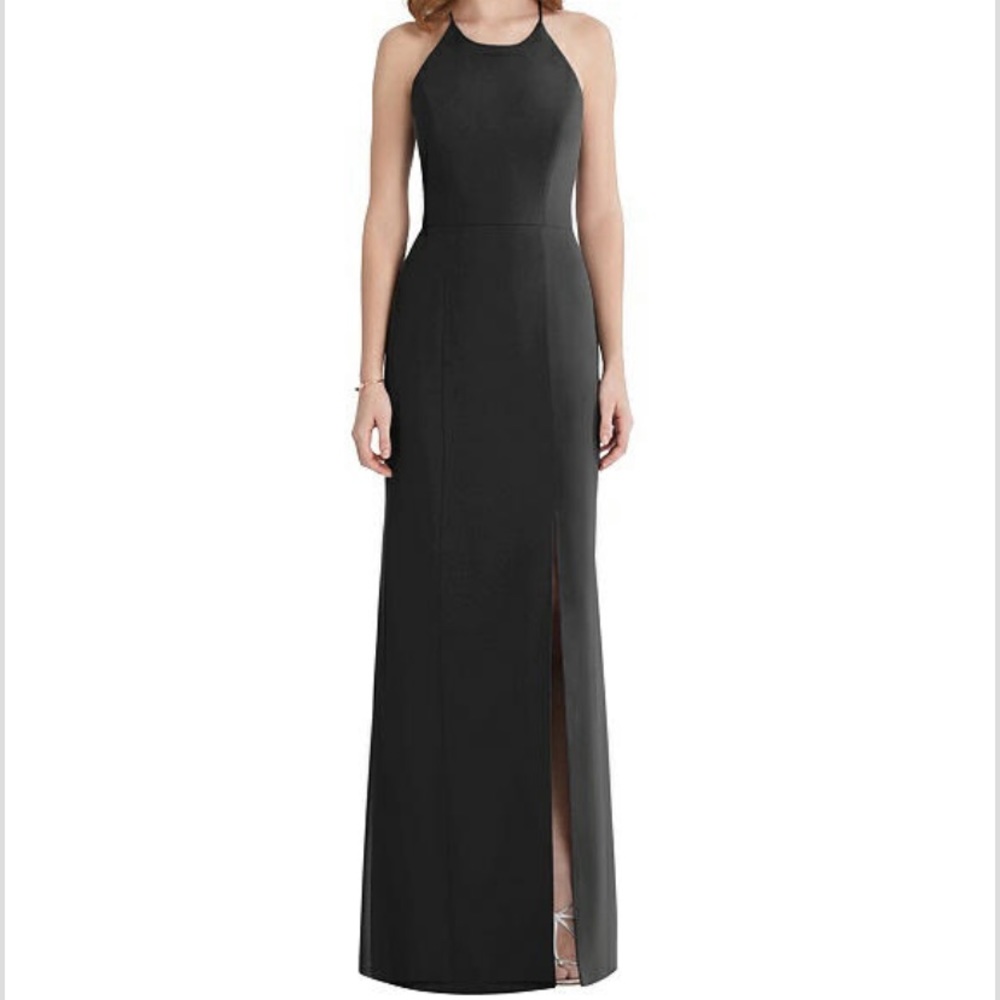 Criss Cross Open-Back Chiffon Trumpet Gown